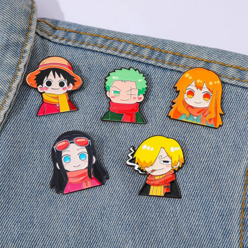 Enamel Pin Set - 5 Pcs Cute Anime Cartoon Brooch