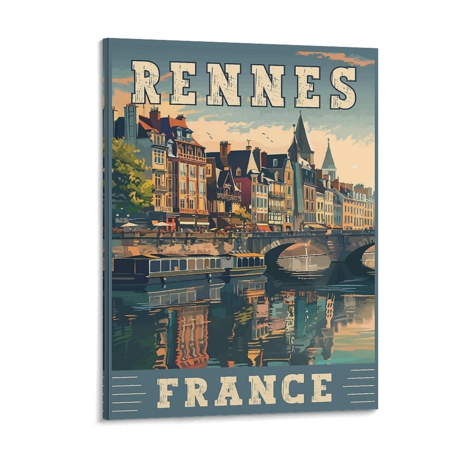 Art Print Framed - Rennes In France Charming French City