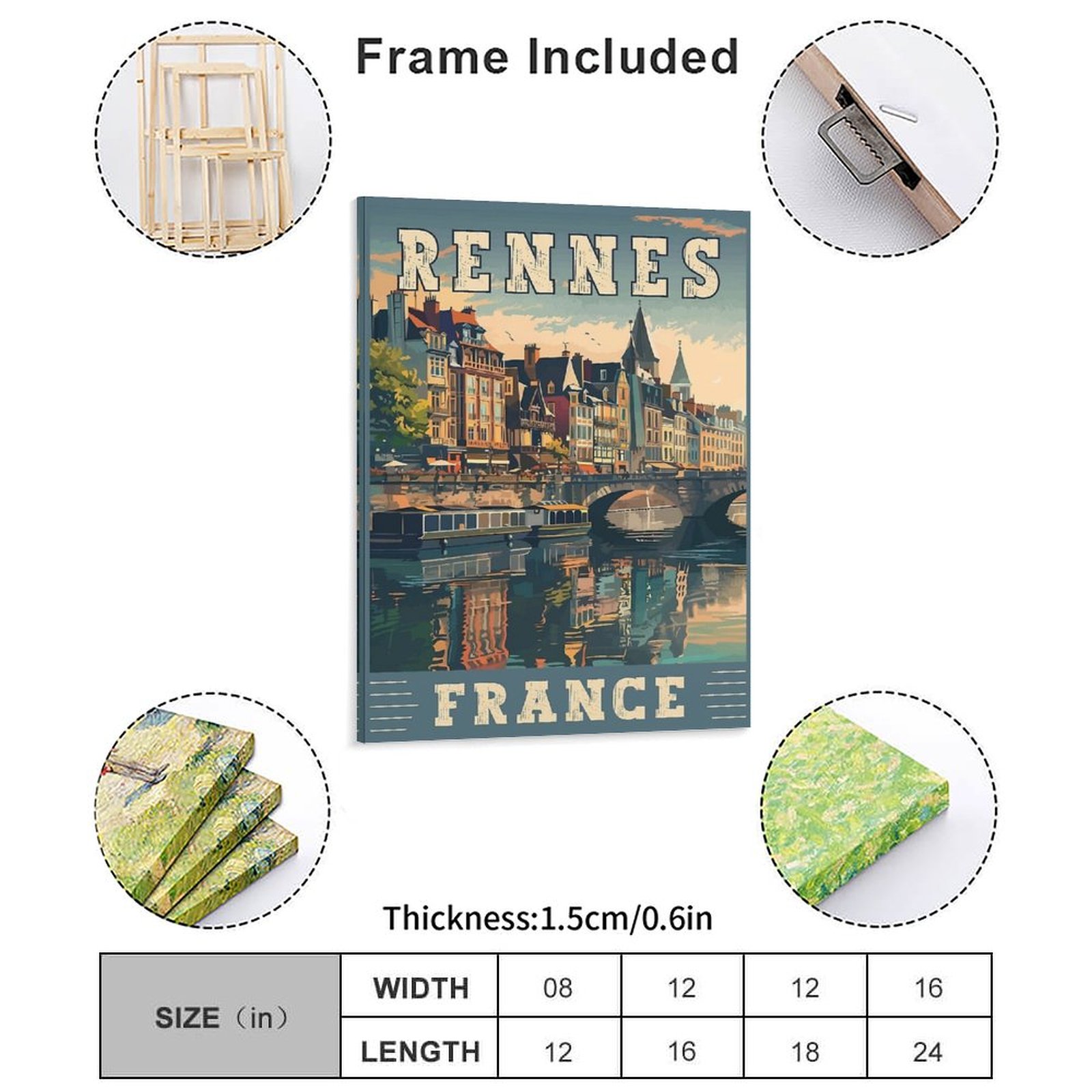 Rennes In France Charming Fren - Art Print Framed recension och pris