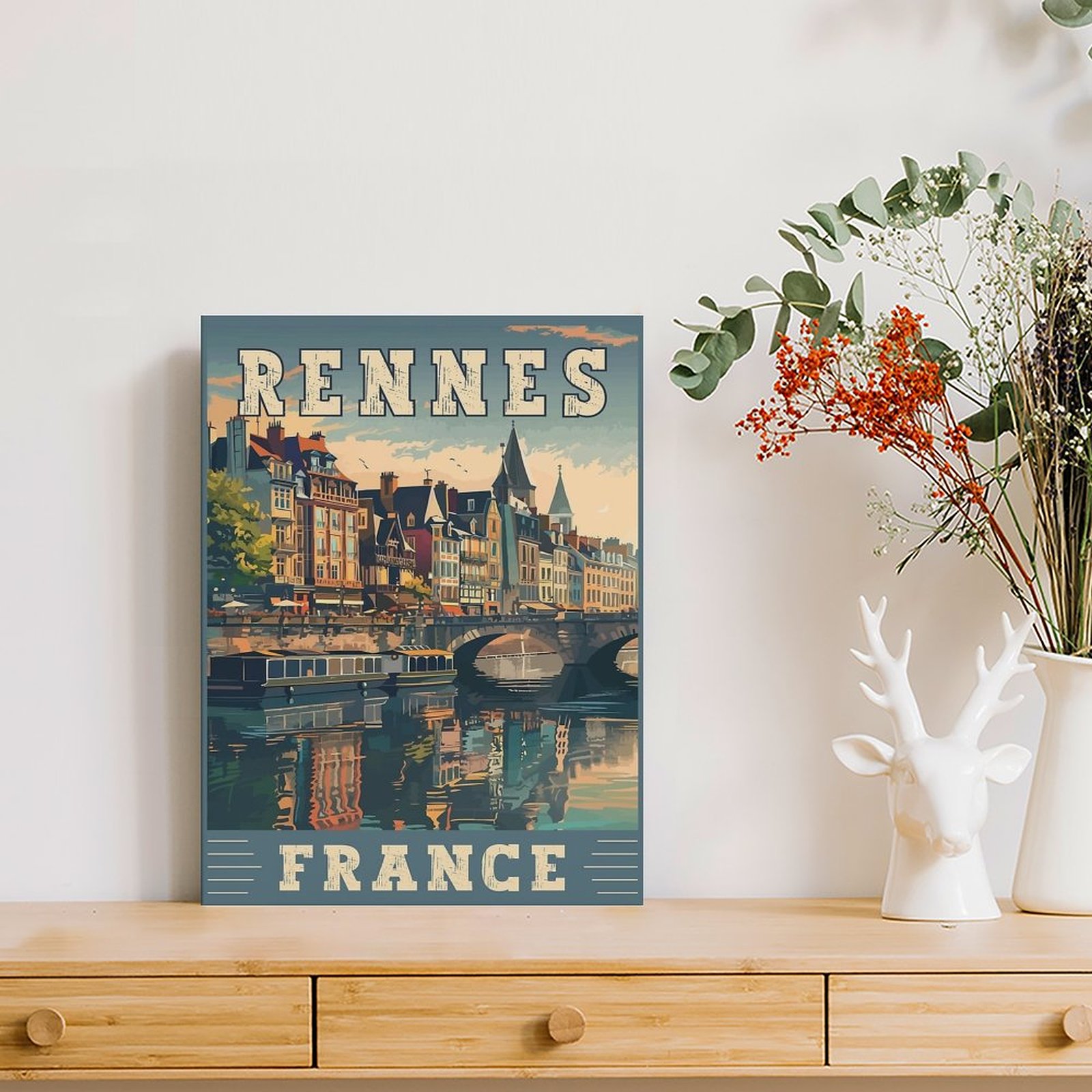 Rennes In France Charming Fren - Art Print Framed recension och pris