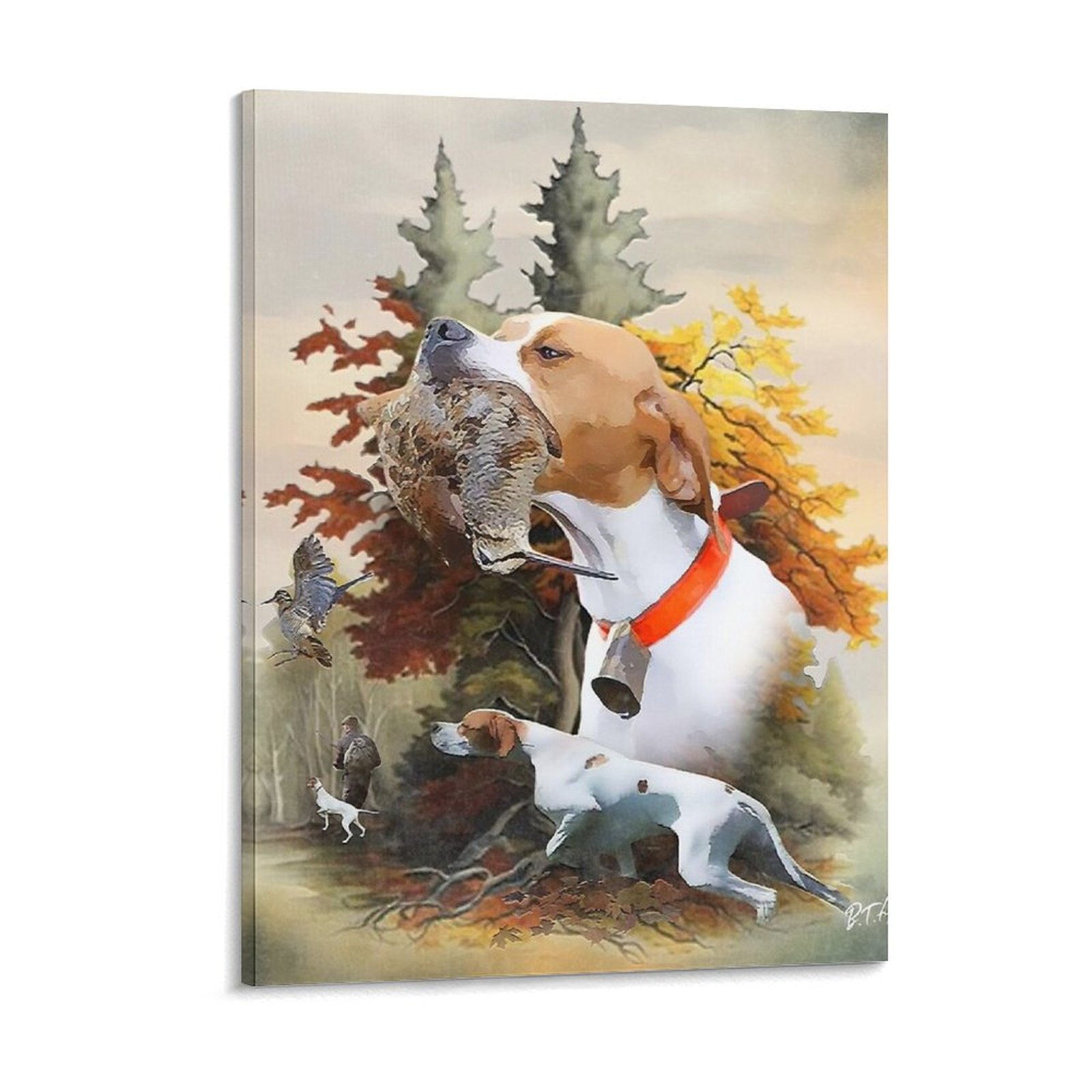 English Pointer Woodcock Hunti - Art Print Framed recension och pris